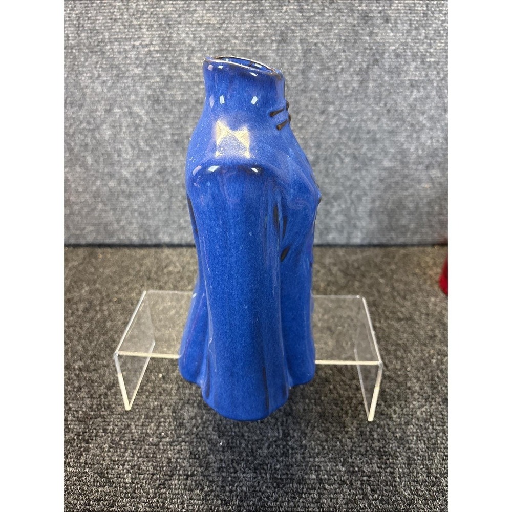Vtg~Blue Glazed Vase~Asian Themed Robe Kimono~8" - Picture 2 of 7